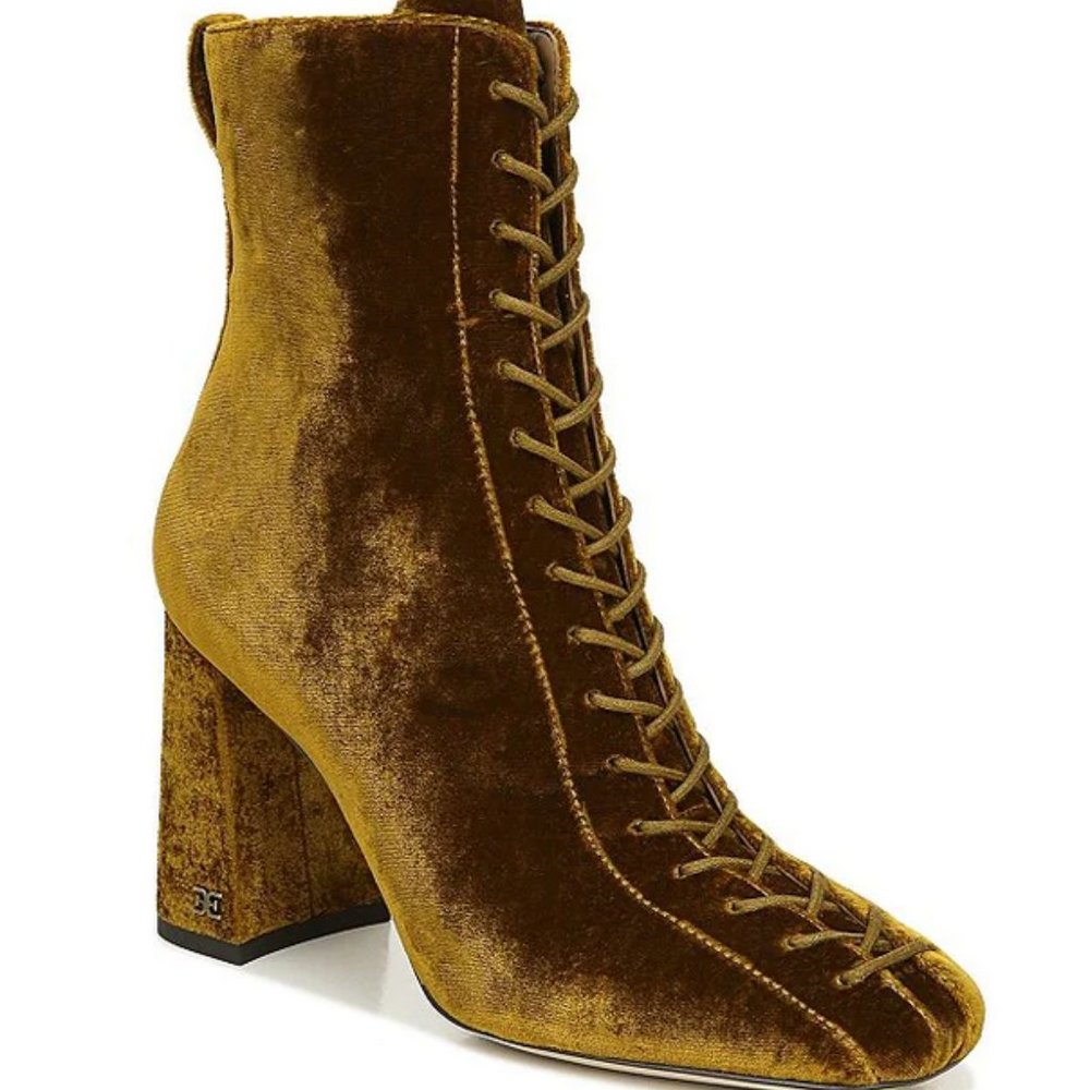 ISO - Sam Edelman Carney Velvet Lace-Up Bootie